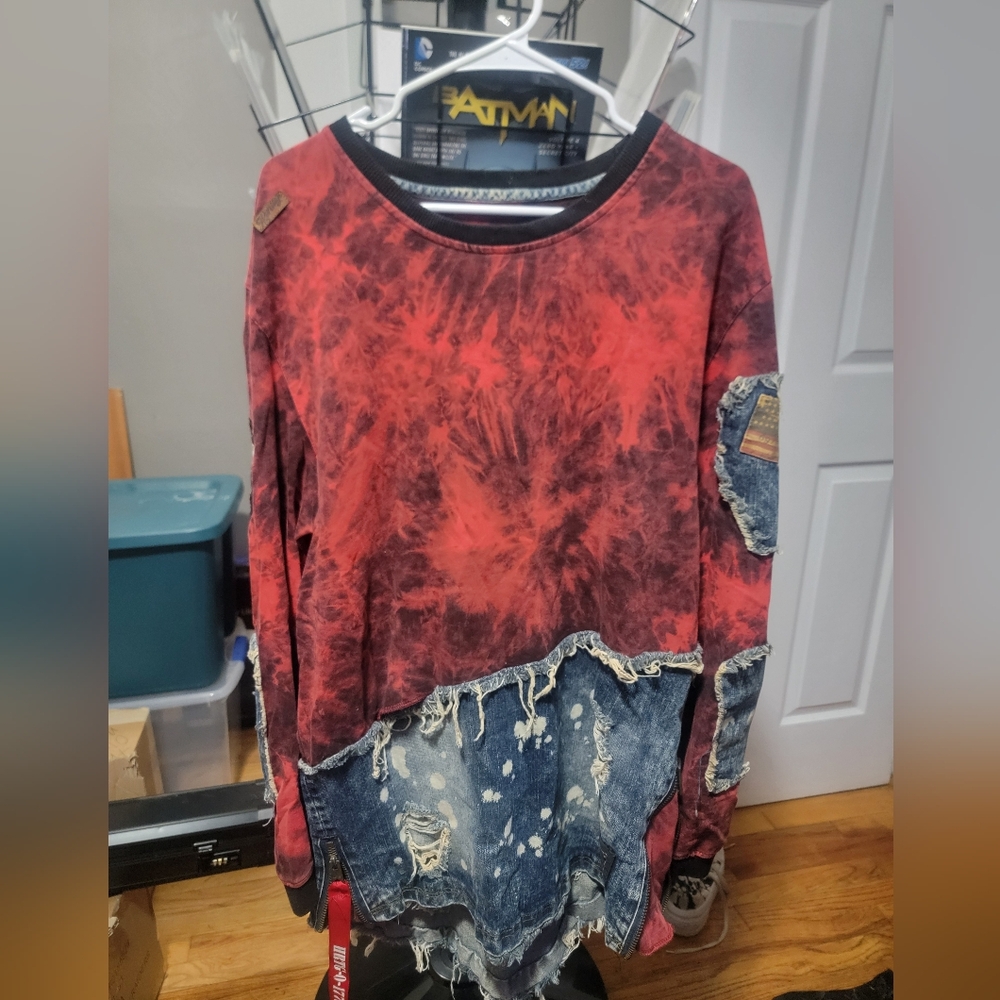 Red Tie-Dye/Jean American Heritage Alternative Mens Shirt